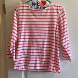 Saint James L’Atelier pink and white striped boat top